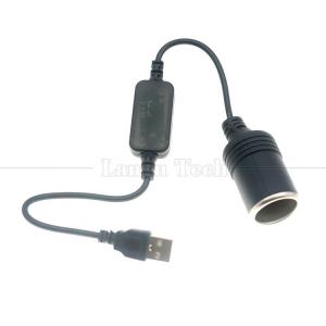 China Set Up Charger USB A Male 5V to 12V Car Cigarette Lighter Socket Female Converter Cable wholesale