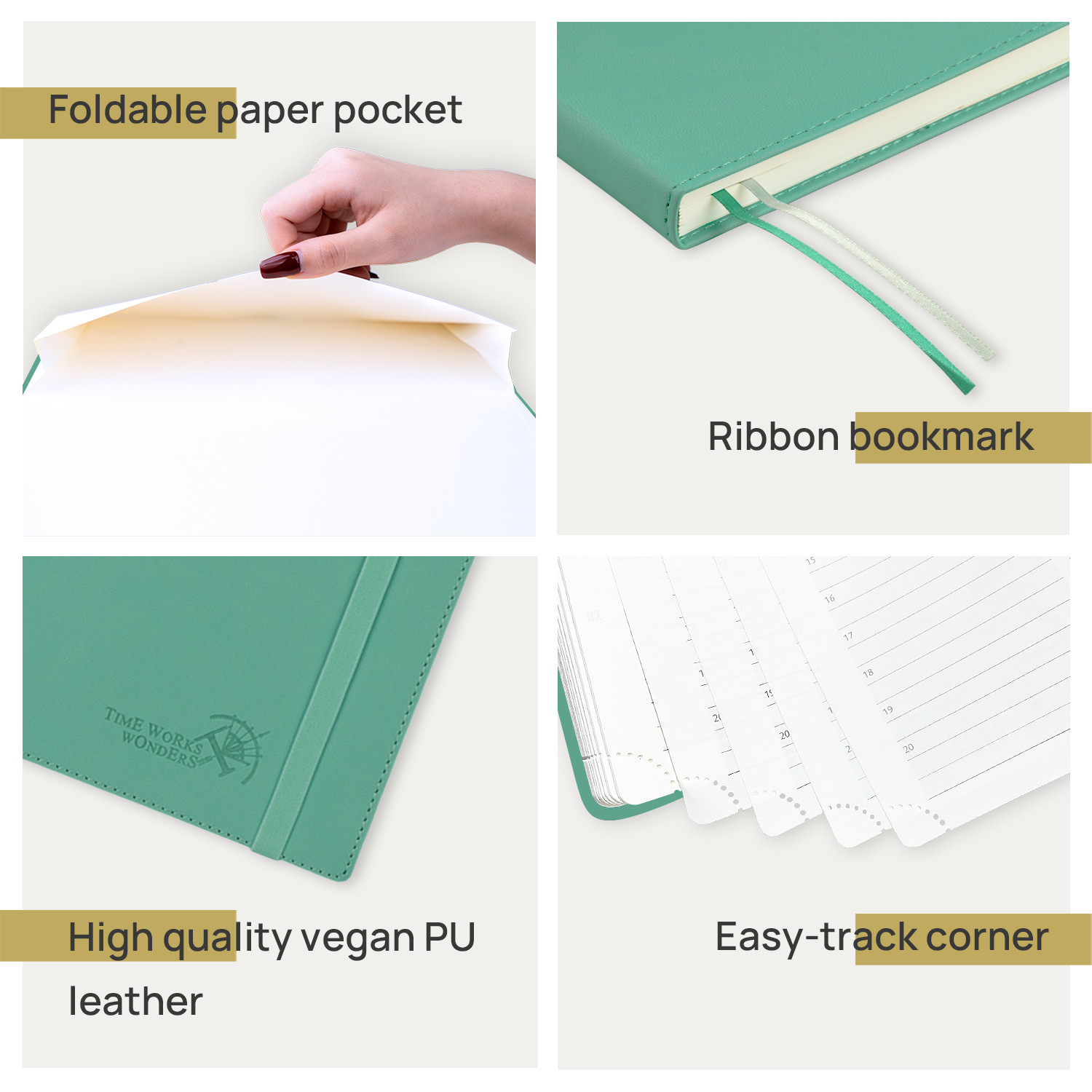 16 Months ECO Friendly Academic Planner With Hourly Monthly Tabs