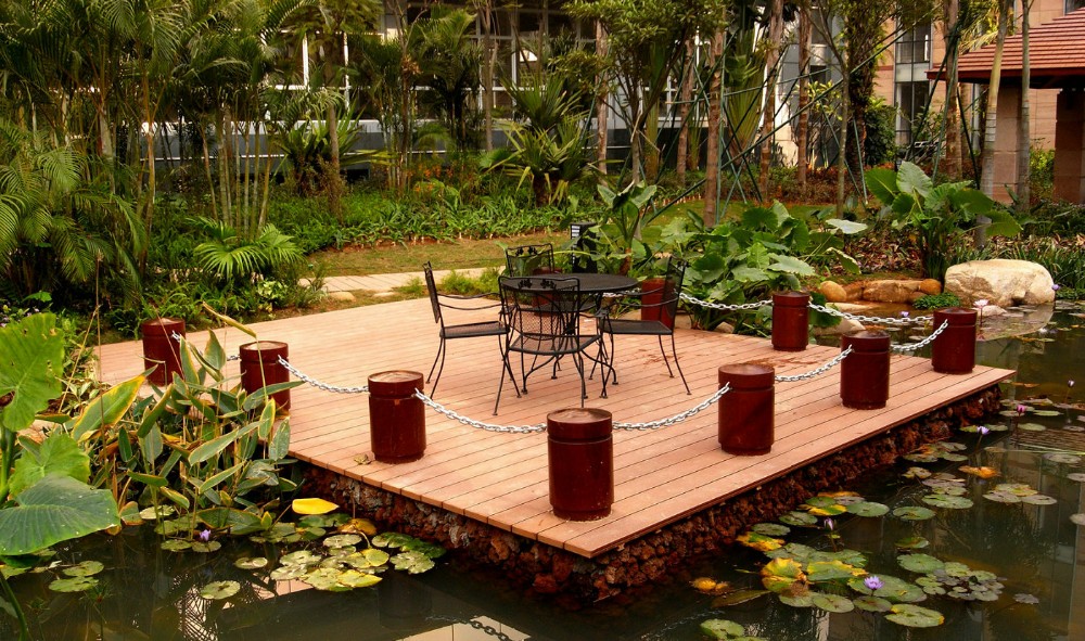 UV Resistance WPC Hollow Decking Swimming Pool Anti Slip Wood Plastic Composite Decking