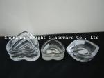 Romantic shape glass candle holder with love