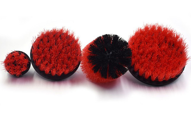 House Hold Round Red Drill Scrub Brush PP 2 Inch Quick Change Shafts
