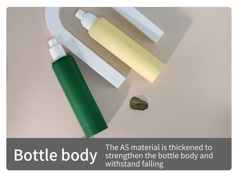 AS Material PCR Soft Hand Lacquer Airless Bottle 120ml Cosmetic Cylinder Vacuum Green Matte Pump Bottle Toner Lotion Bottle
