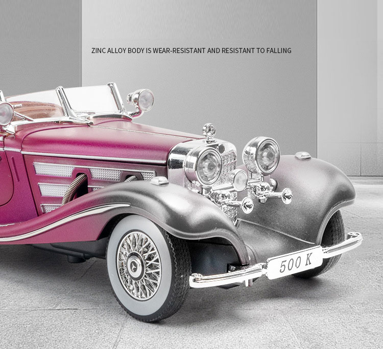 Battery No Battery Pull Back Car Toys 24 Vehicles 500k Alloy Vintage Model For Children's