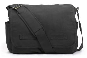 China Black Travel Messenger Bag Mens Canvas Satchel Bags W 17.5&quot; X H 12&quot; X D 5&quot; wholesale