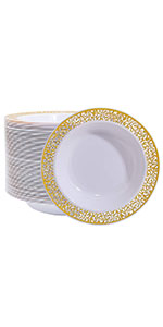 Gold Plastic Dessert Bowls