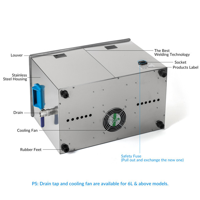 GT SONIC 27L Digital Ultrasonic Cleaner LED Display With Ceramic Heaters