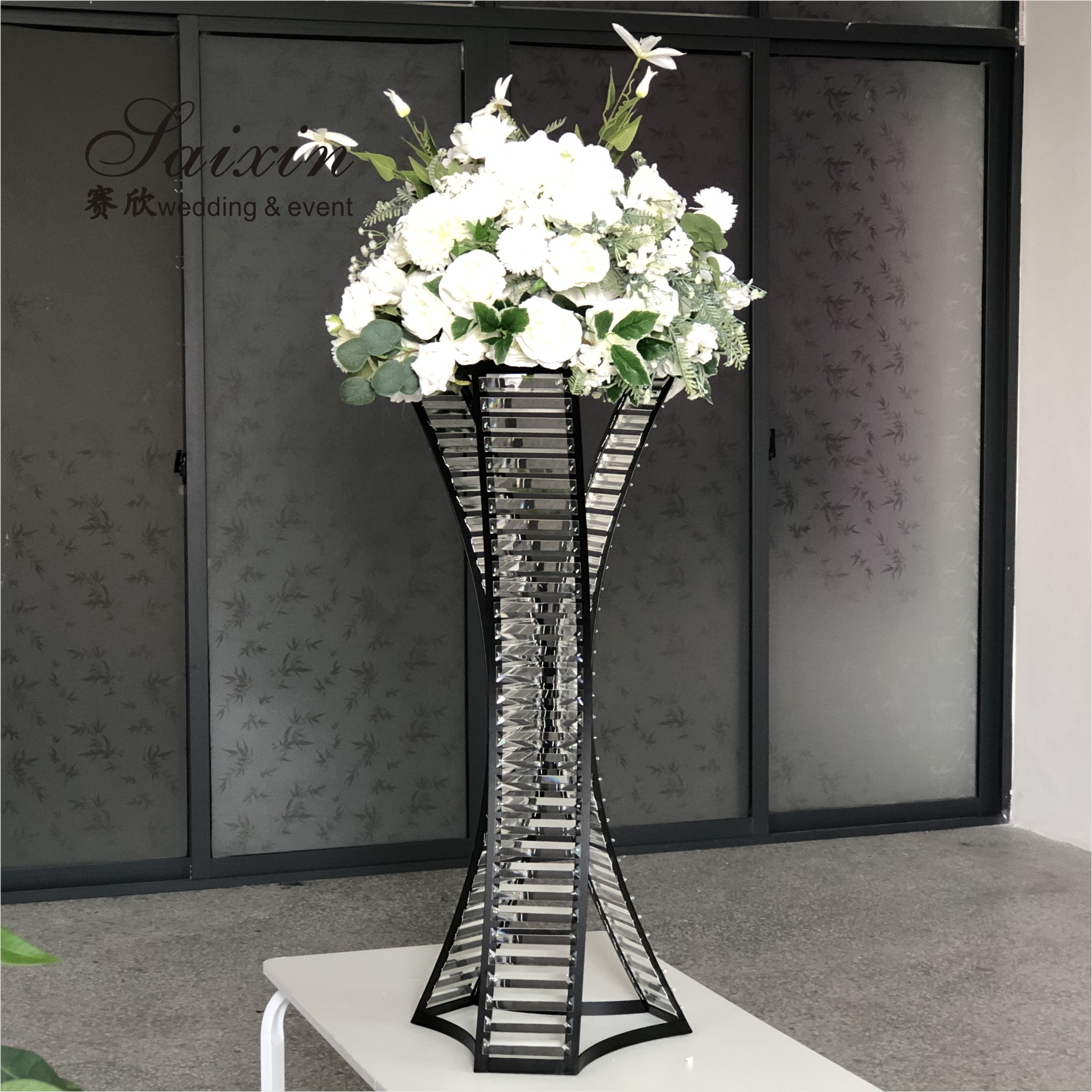 1.5m Tall Large Double Round Flower Pot Stand Arrange Furniture 150cm