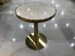 60cm White Marble Top Side Table
