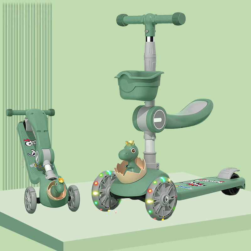 Tricycle Style Foldable Height Adjustable Scooter for Kids Ages 3-12 Max Load 200 LBS