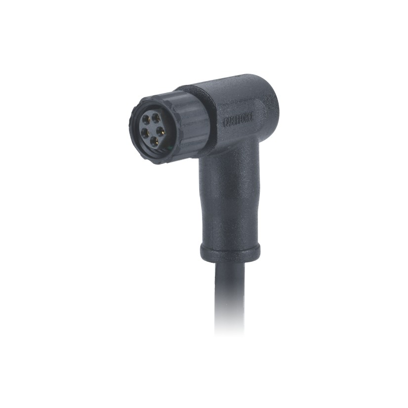 Plastic Screws 3 Pin M8 Circular Connector Molded 0.5m Pvc 3x24awg Unshielded Black Cable