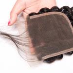 Brazilian Deep Wave Top Lace Closure Human Hair Full Lace Closure Light brown