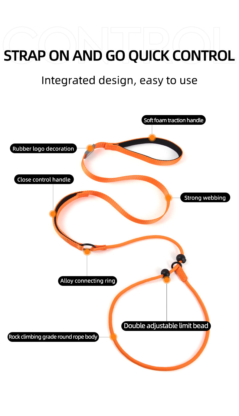 Pet Nylon P Chain Leash Dog Explosion-Proof Punch Handle Integrated Dog Walking Rope