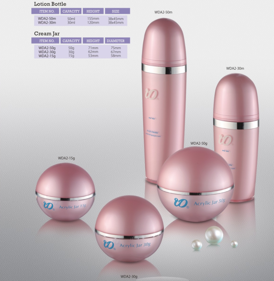PP Body Material Acrylic Ball Shape Airless Bottle 30ml 50ml for Beauty Supplies