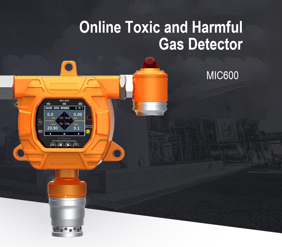 0-50000PPM Fixed Multi Gas Detector Natural Pipeline Processing MIC600