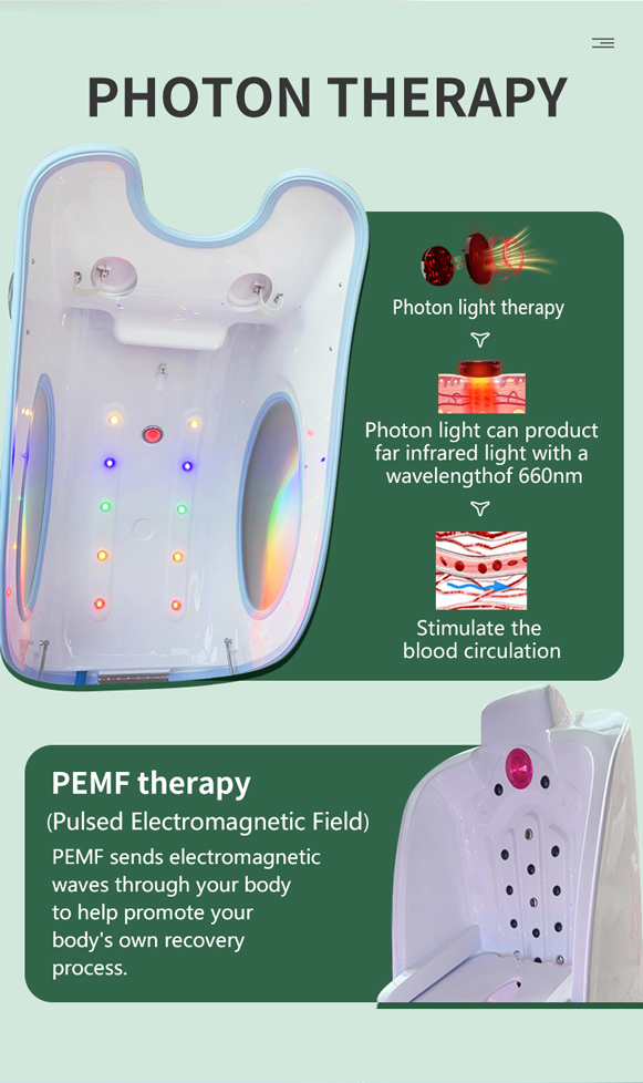 CE FCC Infrared Ozone Sauna LED Light Hydrotherapy Spa Capsule With Steam Heating