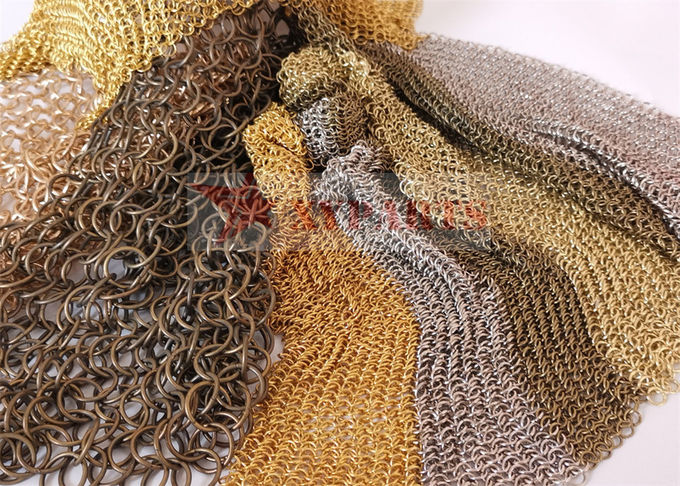 Metal Chain Link Bronze 3mm Ring Mesh Curtain Stainless Steel With Customized Pattern 1