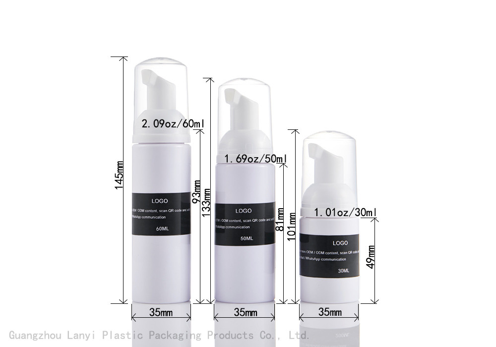PET Travel 30ml 50ml 60ml Foam Pump Bottle
