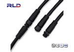 Aviation Waterproof Power Cable Connectors Circular M12 Female Male 4 Pin Black