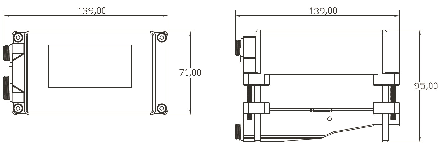 Power And I/O Connectors M12 Aviation Plug Ultrasonic Flow Meter With Large Screen Display
