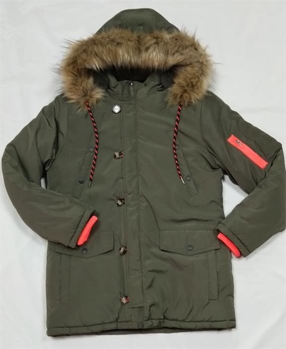 Grey Mens Longline Padded Coat Fur Hood Longline Mens Puffer Coat