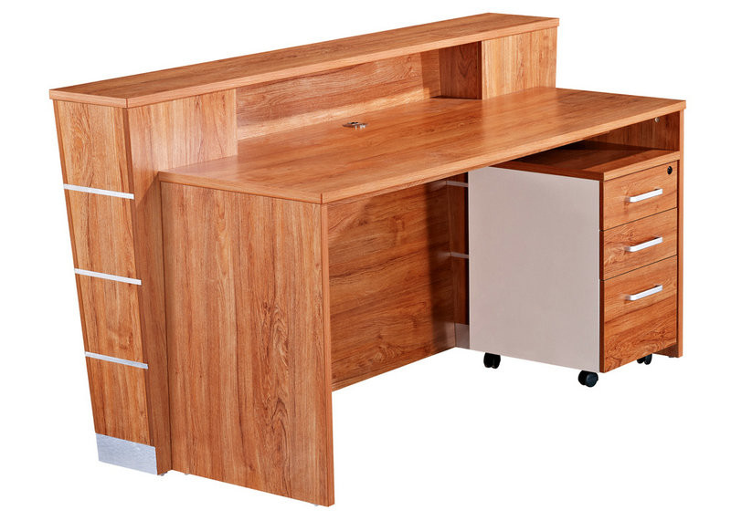 Fantastic Appearance Office Counter Desk Golden Teak Color 2200W*800D*750H MM Size