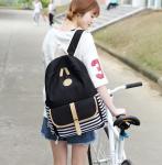 A lot of fashiona Canvas stripe School bags