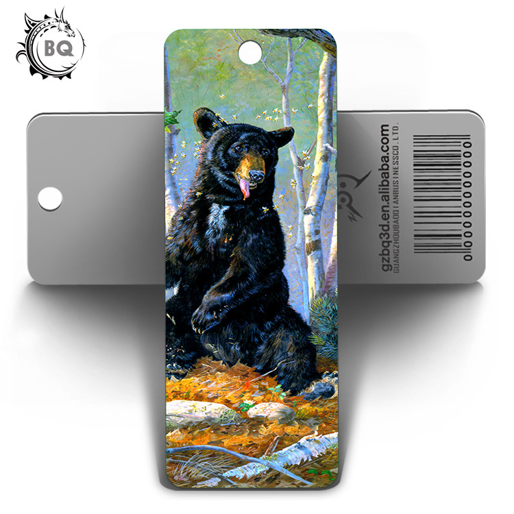 CMYK Color Custom Bookmark With Tassel And Animal Picture 5.8X15.5CM