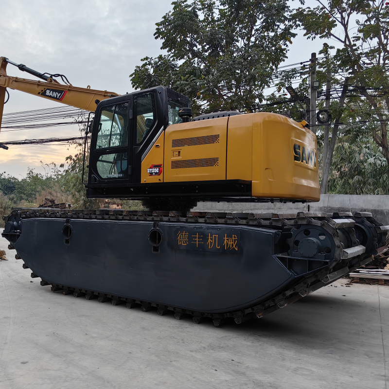 Customized Pontoon Q335B Q355B Excavator Pontoon Floating Swamp Amphibious Pontoon For SANY SY135C