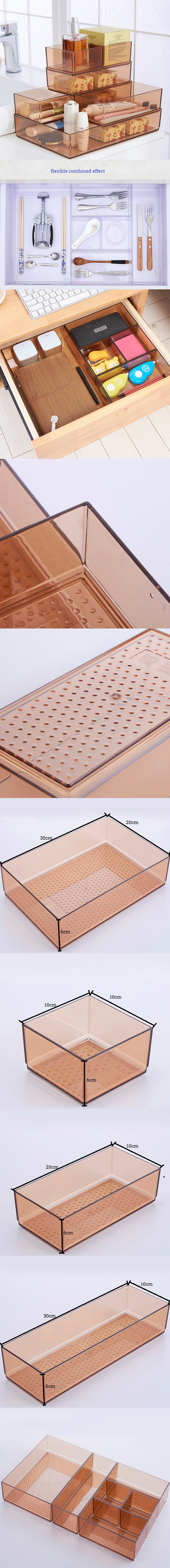 Desk Drawer Organizer Drawer Dividers Organizer Bins Clear Plastic with 4 Different Sizes Storage Boxes & Bins Living Ro
