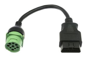 China Green Deutsch 9 Pin J1939 Male to J1962 OBD2 OBD-II Male CAN Bus Cable wholesale