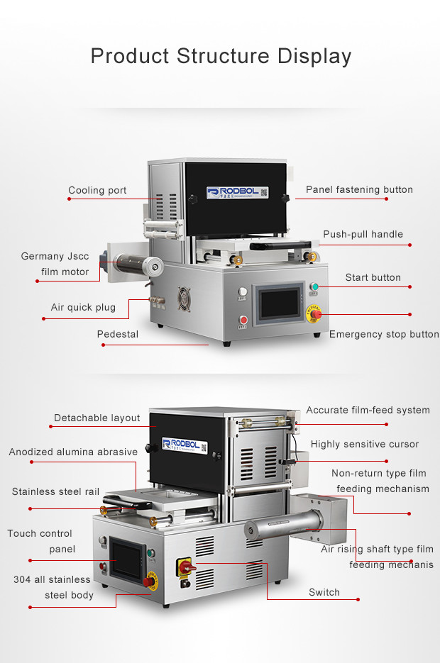 Map Packaging Equipment Food Tray Sealing Machine For Pasta / Baked Goods