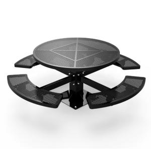 China 1219mm *760mm Round Metal Table And Bench Set wholesale