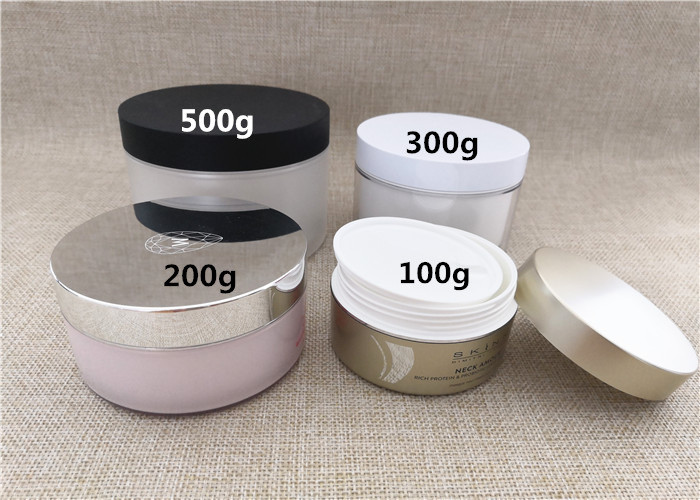 Large Volume As / PP Plastic Cosmetic Jars Basic Round Shape 98 * 53 . 5MM