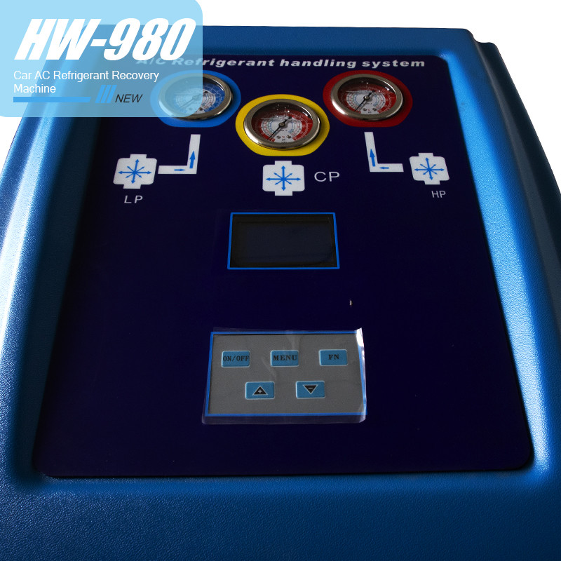 R134a Huawei 980 Automotive AC Recovery Machine 750W 5.4m3/H