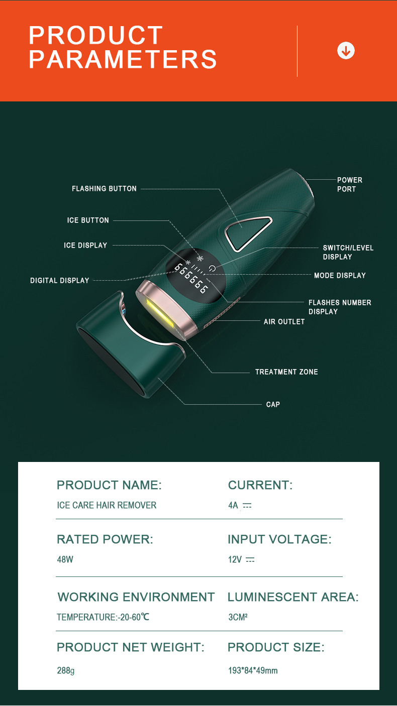 999999 Pulses Home Laser Hair Removal Device
