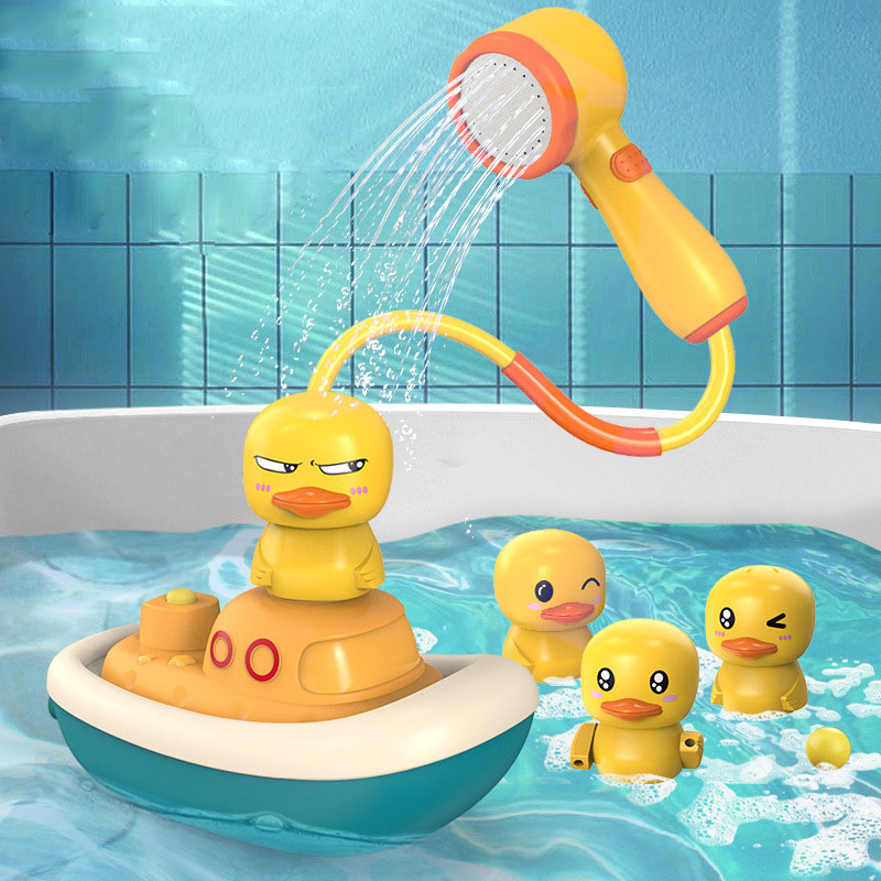 Gender-Neutral Summer Water Playing Toy Yellow Duck Electric Shower for 5-7 Years Old