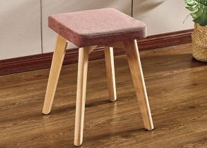 China Beech Wood Frame Makeup Stool Chair , Fabric Dressing Table Chair wholesale