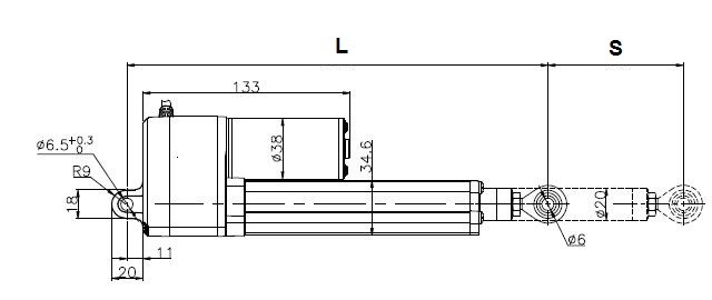 CE Miniature Linear Actuators with 10cm travel length, 12volt dc IP65 (waterproof)