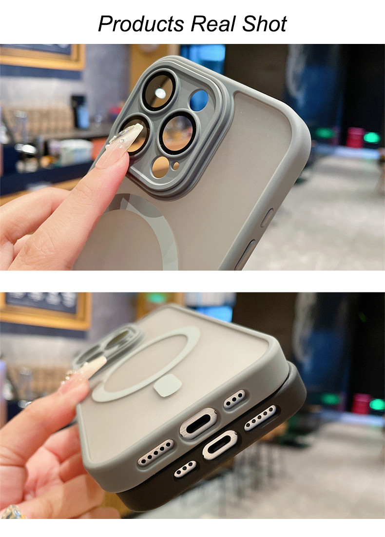 Lens Film Shockproof Magnetic Magsafe Phone Case for iPhone 16 15 14 Pro Max
