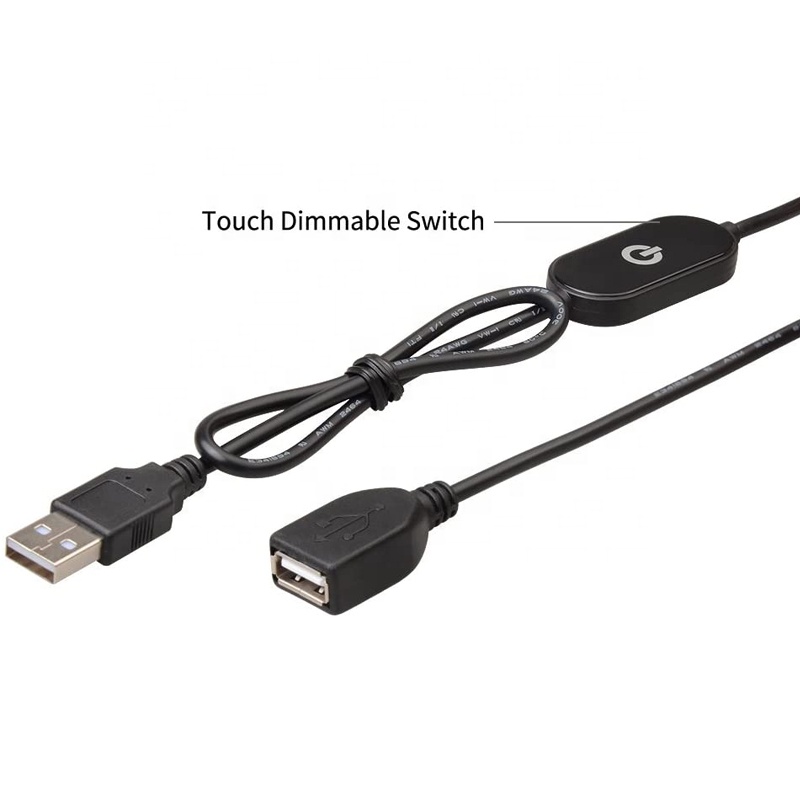 Dimmer Switch Male to Female 5.5x2.1mm DC Extension Cable for Led Strip Lights Lamps
