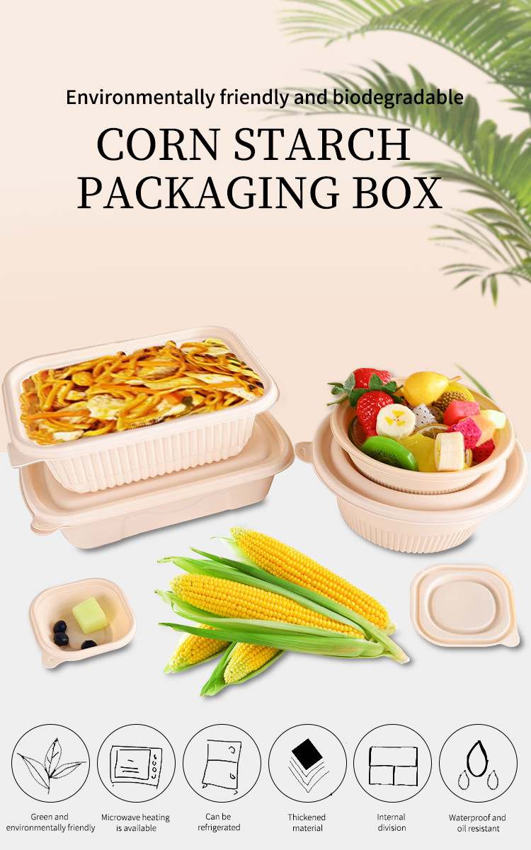 Customized Logo Printed Cornstarch Tableware Including Plates Bowls Tray