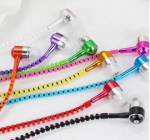 China 2017 best sellers metal earphone mobile-phone headphone zipper earphone fashion gloden headphone wholesale