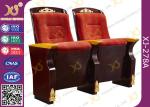 Original Wooden Decoration Church Hall Chairs / Auditorium Theater Seating
