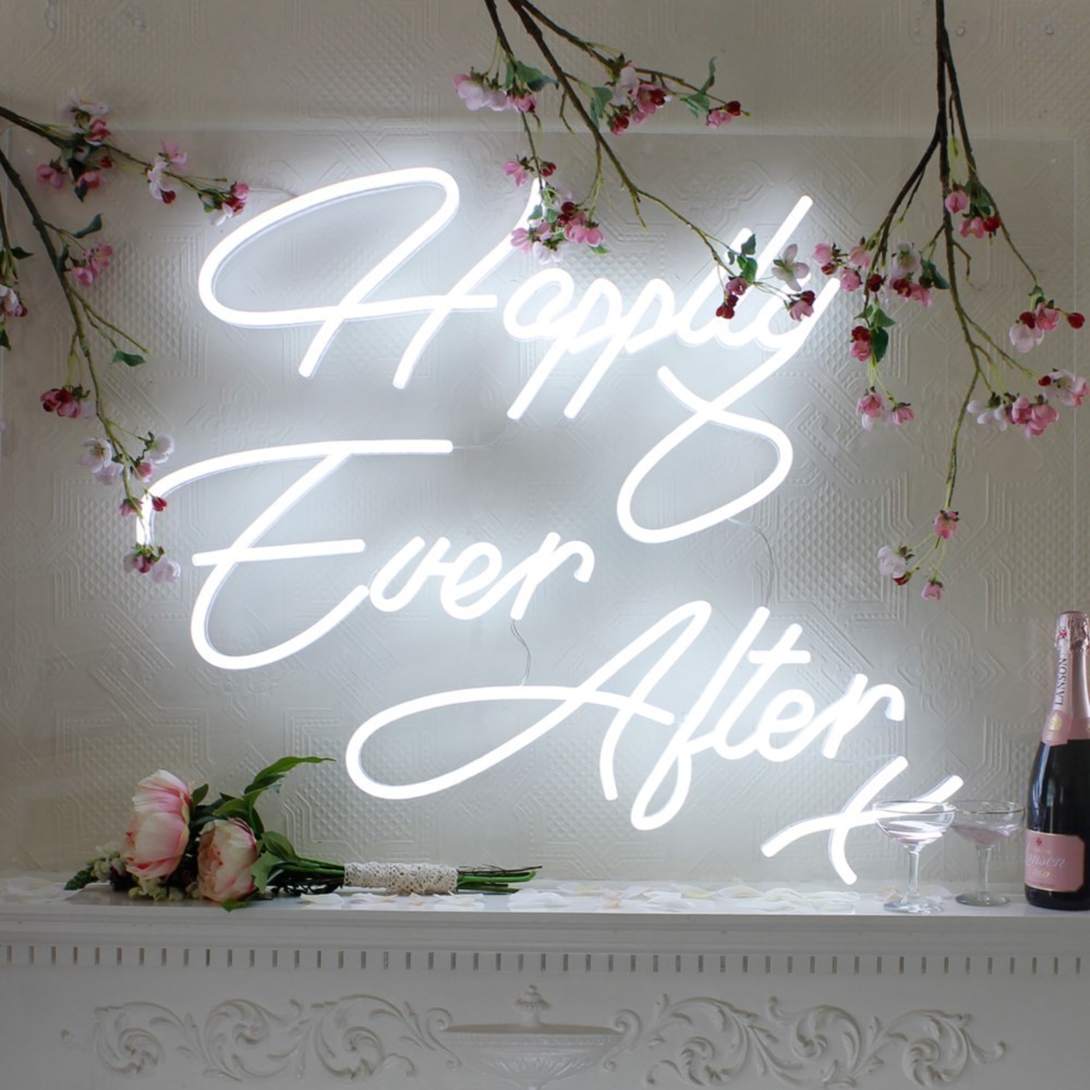 Energy saving Neon Letter Signs 8mm Transparent Acrylic For Holiday Wedding Party