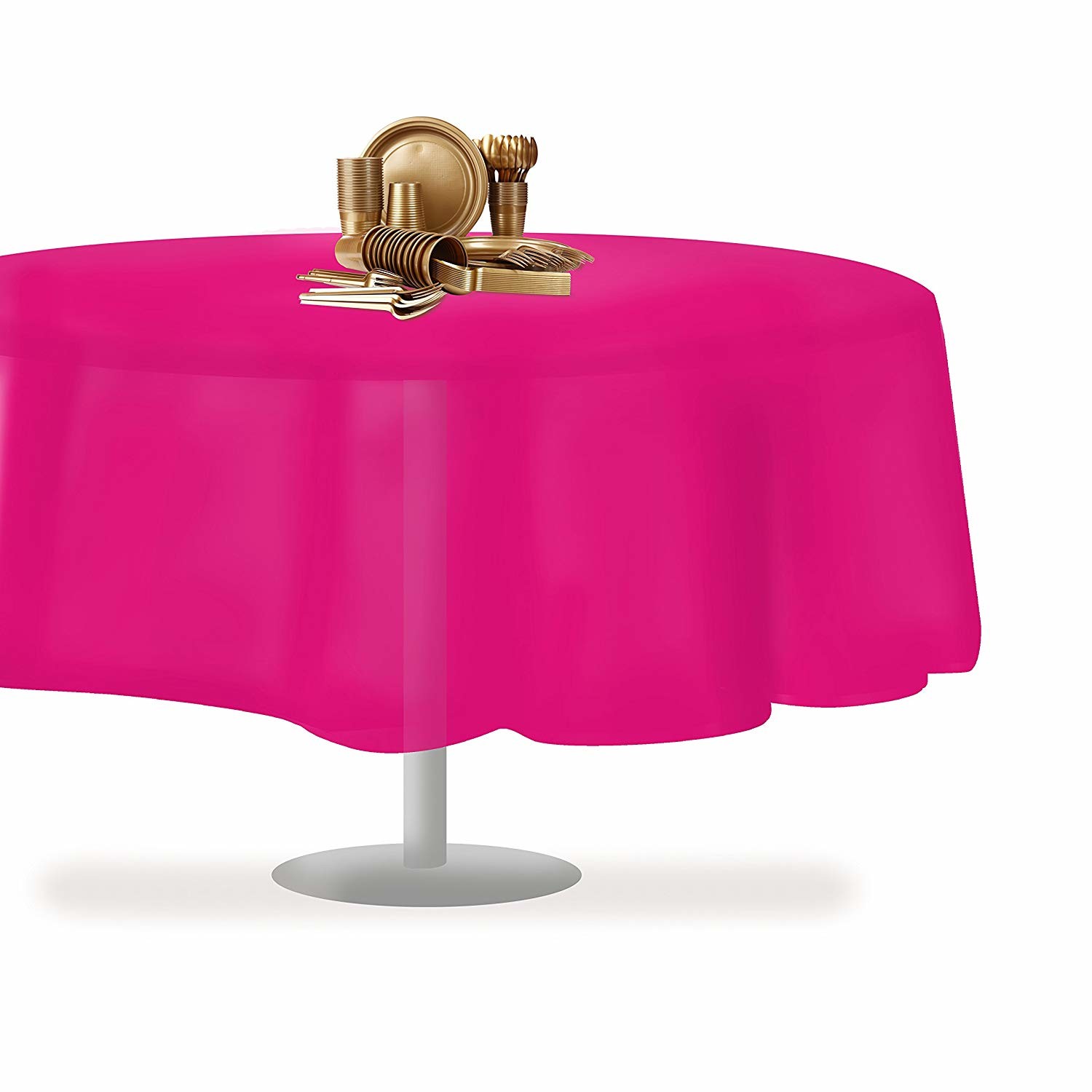84 Inch Round Plastic Table Skirts Water Resistance For Seat 8 - 10 People