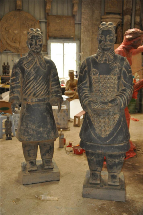 Terracotta Warriors Outdoor Garden Sculptures Fiberglass Life Size Painted