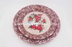 China 70cm Bagasse Cheese SS Round Dinner Plates Flat Dish Sets wholesale