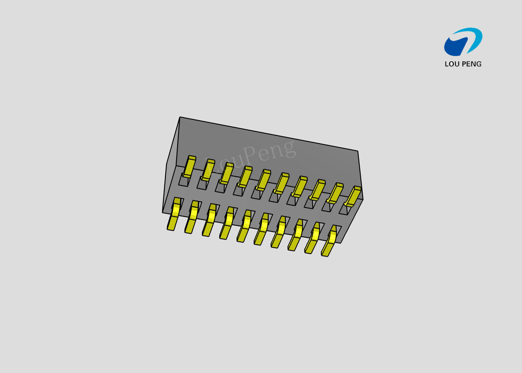 Female header, PCB Mount Receptacle, Vertical, Board-to-Board, 20 Position, 0.8mm Pitch, Shrouded, Gold Flash, SMD