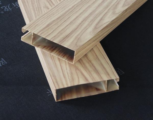 Aluminum Profile Wood Grain Color Metal Baffle Ceiling Modern Ceiling Decoration