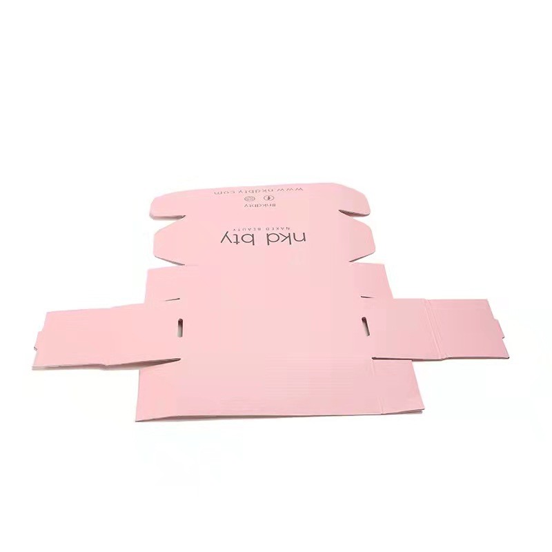 Custom Folding Corrugated Cardboard Grooming Supplies Box Pink Beauty Wrapping Shipping Box
